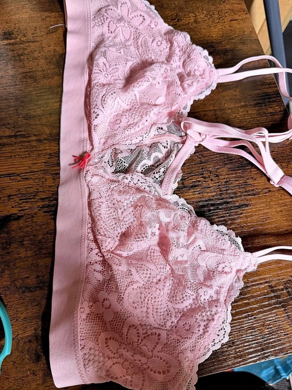 Aerie Lace Floral Bra in Pink